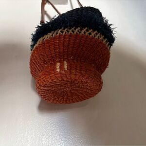 Aaks handbag bucket purse pot natural straw bag woven bucket mini crossbody